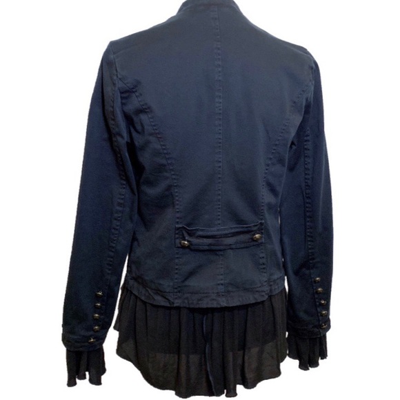 SOLD-Free People High Low Military Navy Jacket - Picture 2 of 8